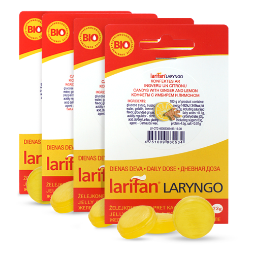 4 x Larifan LARYNGO ar medu un ķiplokiem (term.02.05.2023)