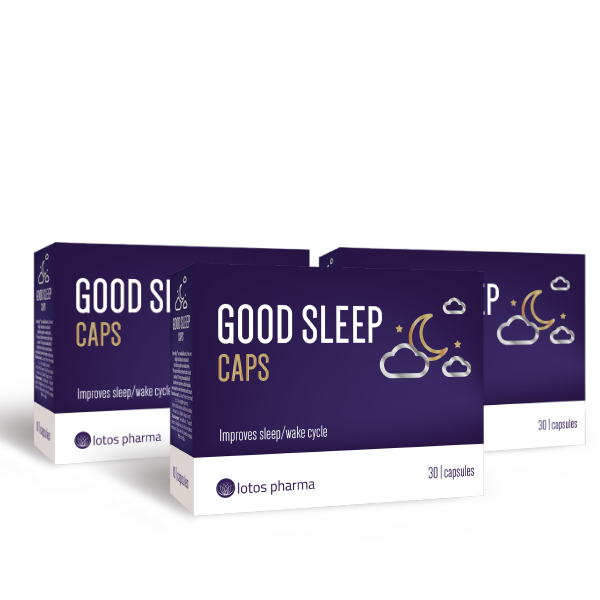 3 x Good Sleep Caps, 30 kapsulas - 3 mēn. kurss!