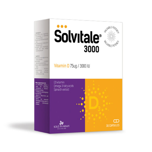 Solvitale® 3000 D + OMEGA-3, 30 kapsulas