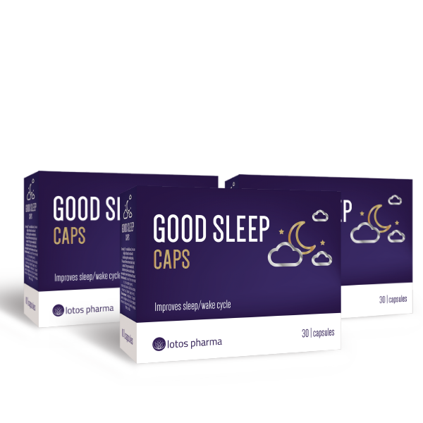 3 x Good Sleep Caps, 30 kapsulas - 3 mēn. kurss!
