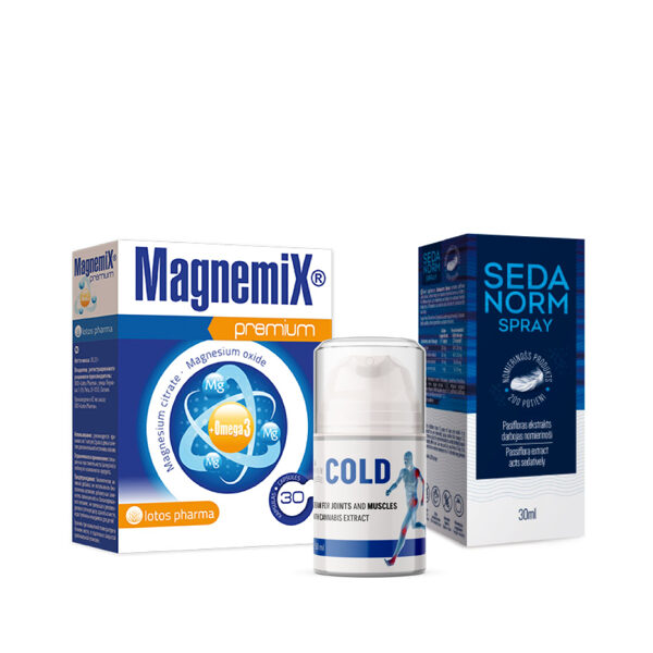 Aktīvam dzīvesveidam (Magnemix Premium + Krēms COLD + Sedanorm Spray)